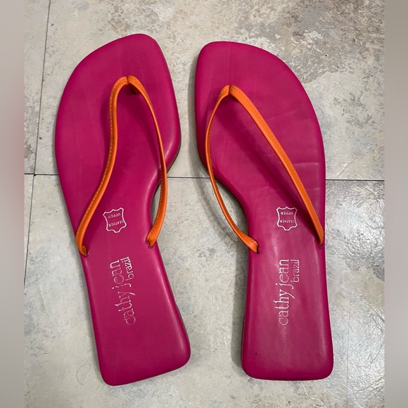 Cathy Jean Shoes - Cathy Jean Pink/Orange Sandals Sz(9)